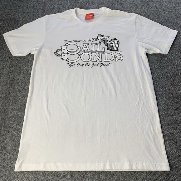 Full Send T-shirt Mens Medium Bail Bonds Steve Will Do It White Tee Nelk Boys - Picture 1 of 11